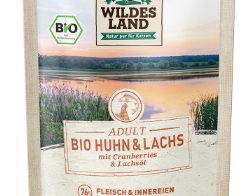 Wildes Land Bio Adult Huhn & Lachs mit Cranberries & Lachsöl 85g